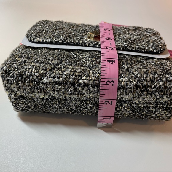 Kate Spade Flap Clasp Black and Gold Natalia Tweed Boucle Crossbody Bag Purse - Picture 6 of 10